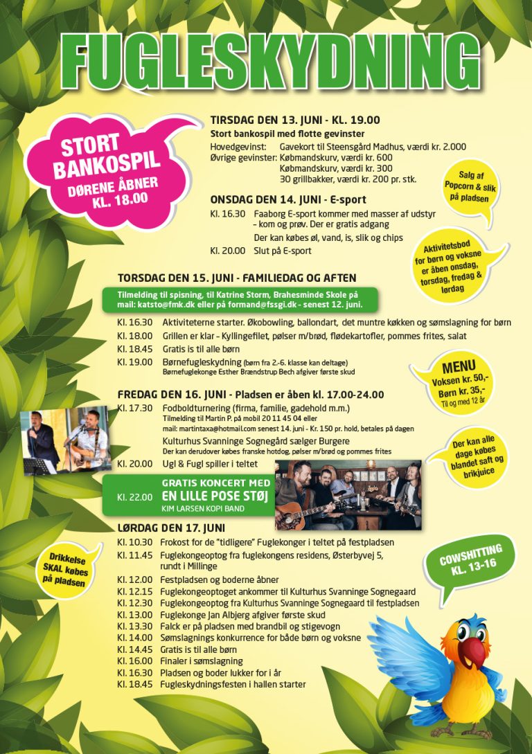 13. Juni: Fugleskydnings banko